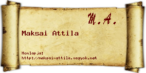 Maksai Attila névjegykártya